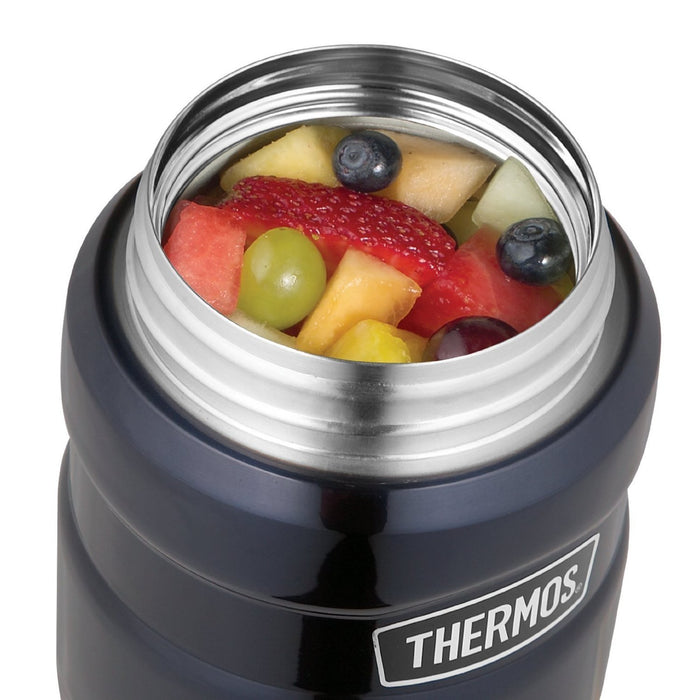 Thermos Stainless King 0.45L Food Jar - Matte Black, Folding Spoon Included