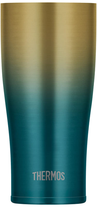 Thermos Japan 420Ml Blue Gold Vacuum Insulated Tumbler