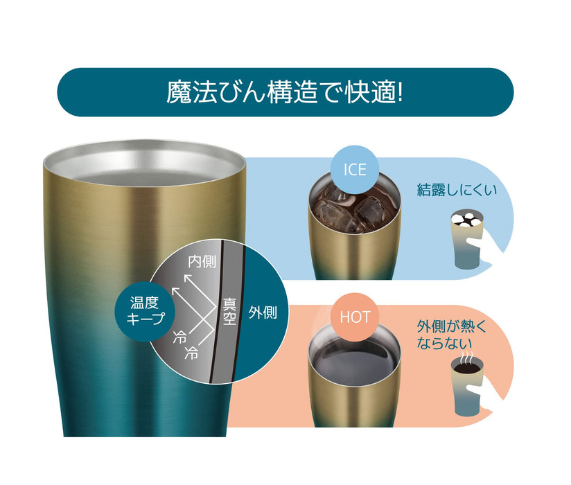 Thermos 日本 420 毫升藍金真空保溫杯