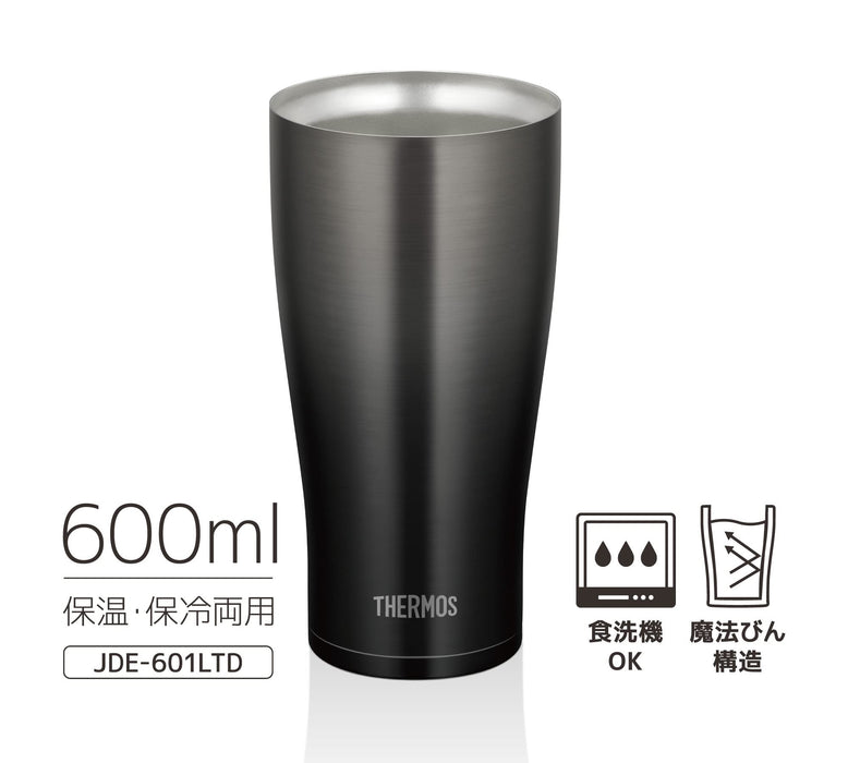 Thermos 600ml 黑色漸層真空保溫杯 - 日本製造