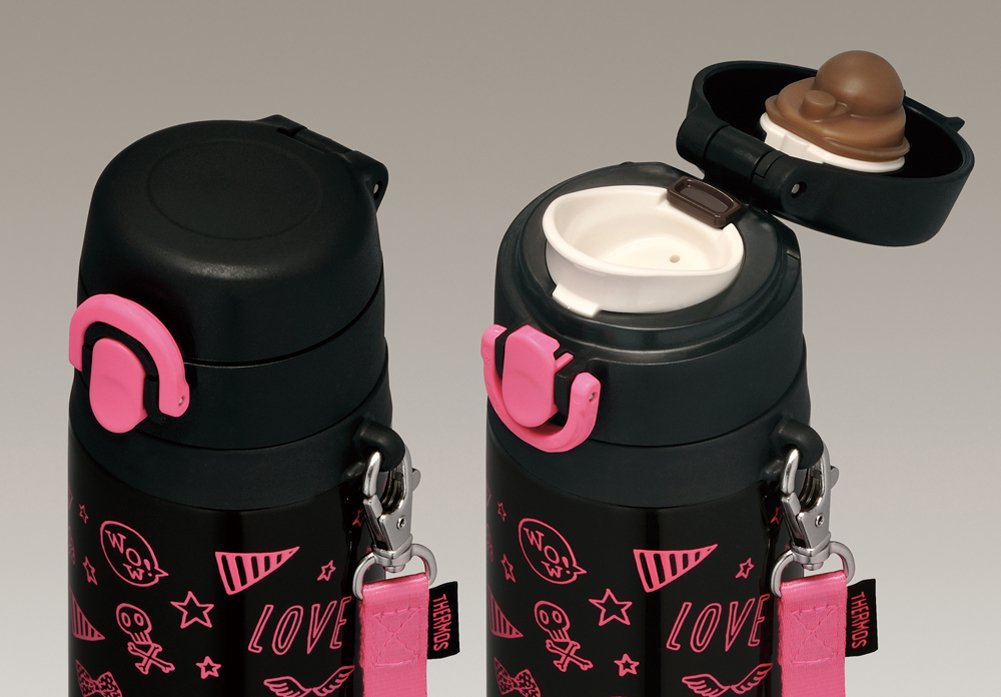 550Ml Vacuum Insulated Water Bottle - Japan Mobile Mug (Black Pink)