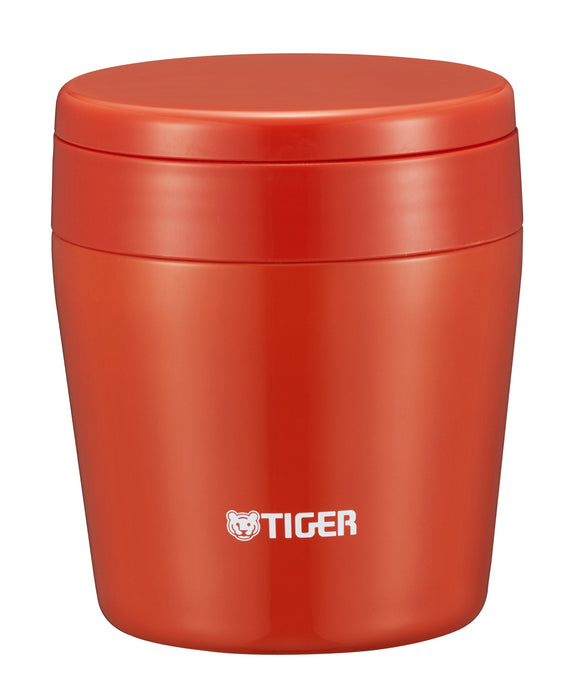 Tiger Thermos 250 毫升宽口汤罐 - 真空隔热，圆底，辣椒红