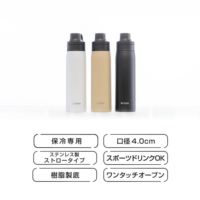 Tiger Thermos 500ml 霧面黑色真空保溫瓶附吸管杯