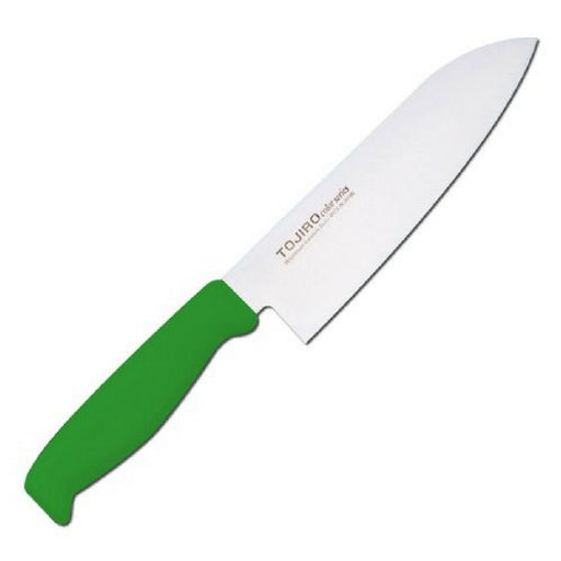 Tojiro Green Elastomer Handle Santoku Knife - Color MV Series-Kiichin - The #1 Place for Japanese Goods in Your Hand!