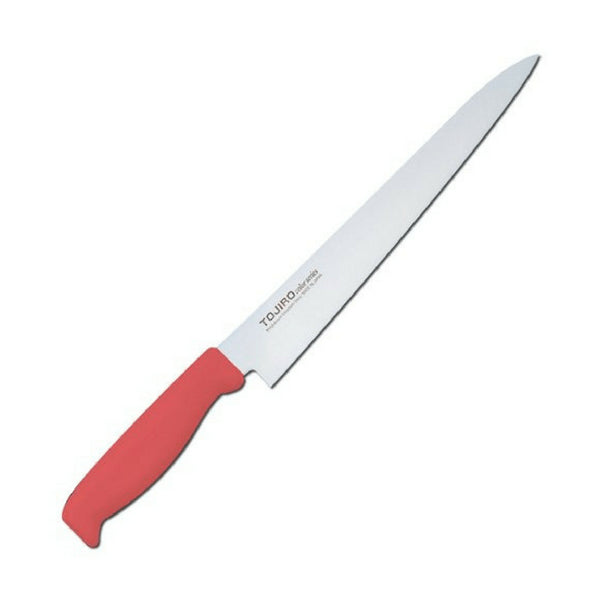Tojiro Color MV Sujihiki Knife 240mm - Red, Ergonomic Handle