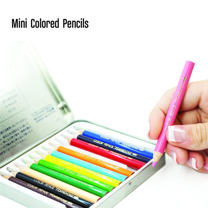 Tombow Japan Mini Colored Pencils Set with Sharpener - 12 Colors