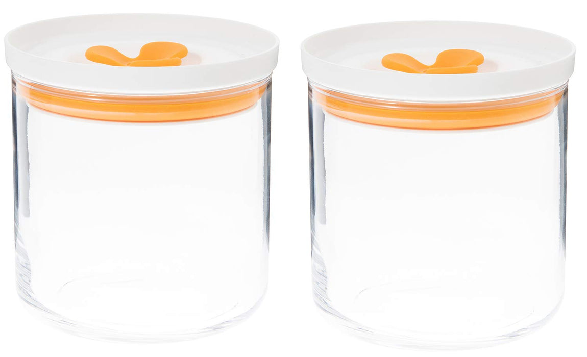 Toyo Sasaki Glass Kitchen Deli Keeper Storage Container - Orange (2 Pieces)