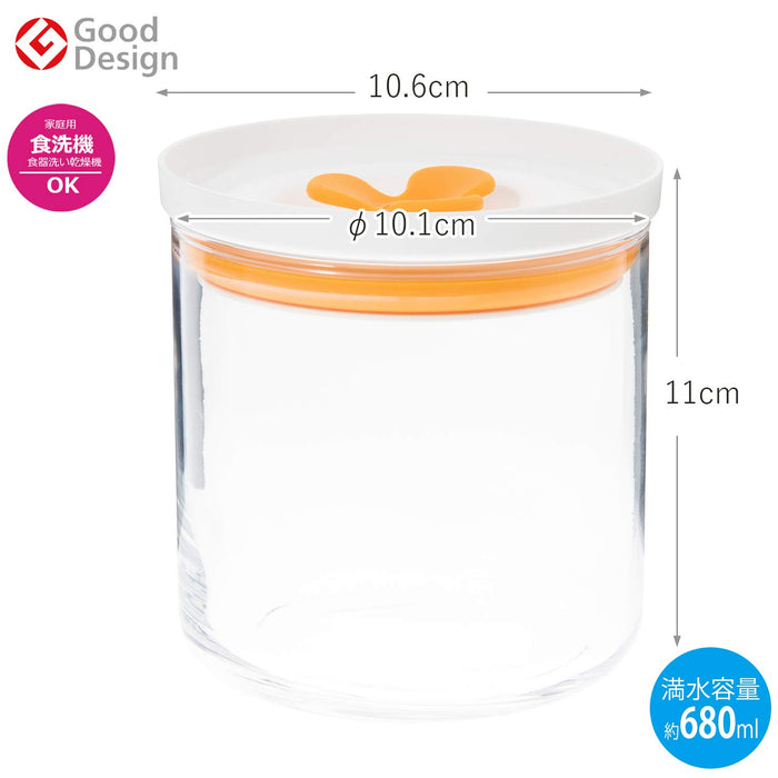 Toyo Sasaki Glass Kitchen Deli Keeper Storage Container - Orange (2 Pieces)