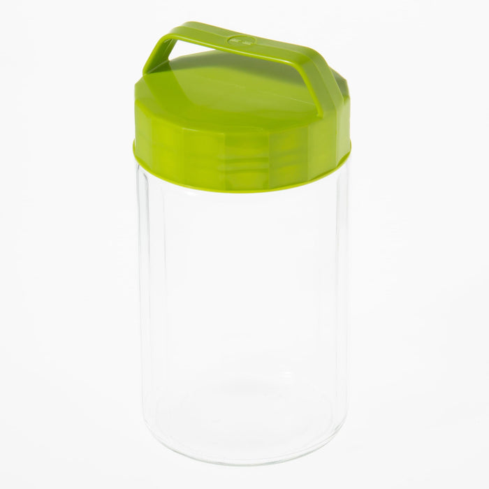 2000Ml Olive Green Glass Storage Container Set of 2