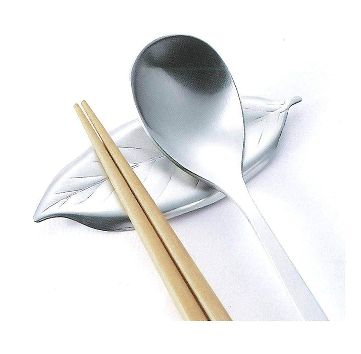 Tsubame Shinko Gold Leaf-Shaped Cutlery Rest - Elegant Stainless Steel Holder