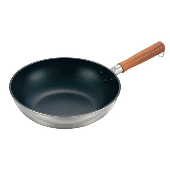 Premium Japanese-Made Urushiyama 28Cm Non-Stick Wok - High-Quality Die-Cast Aluminium