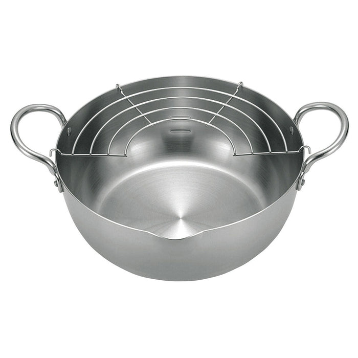 Urushiyama 20cm Stainless Steel Tempura Pan - Induction Ready