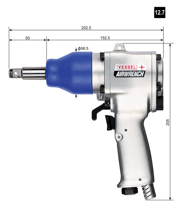 Vessel GT-1600VHL Air Impact Wrench (Long Anvil) Oil-Less-Kiichin - The #1 Place for Japanese Goods in Your Hand!