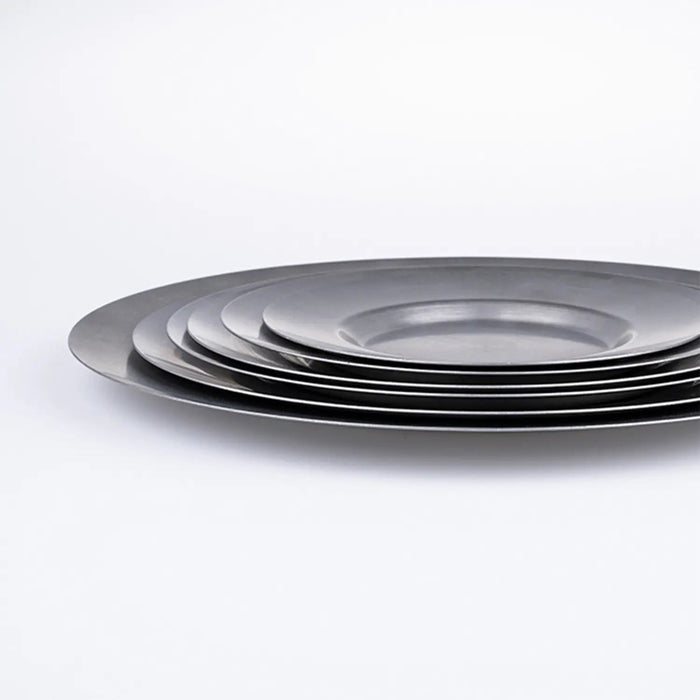 Aoyoshi Vintage Inox Stainless Steel Round Plate - 213mm Diameter