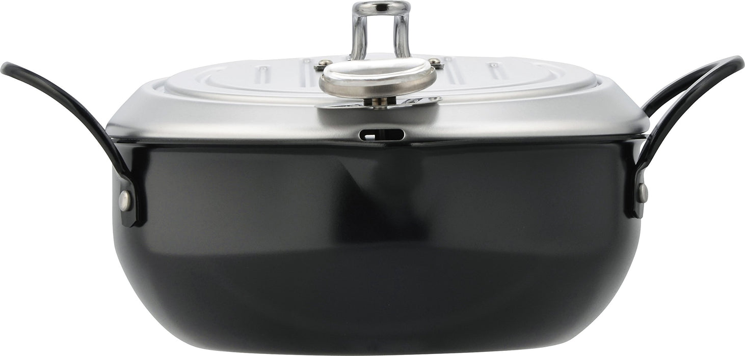 20cm Black Iron Tempura Pot with Lid - IH Compatible by Wahei Freiz