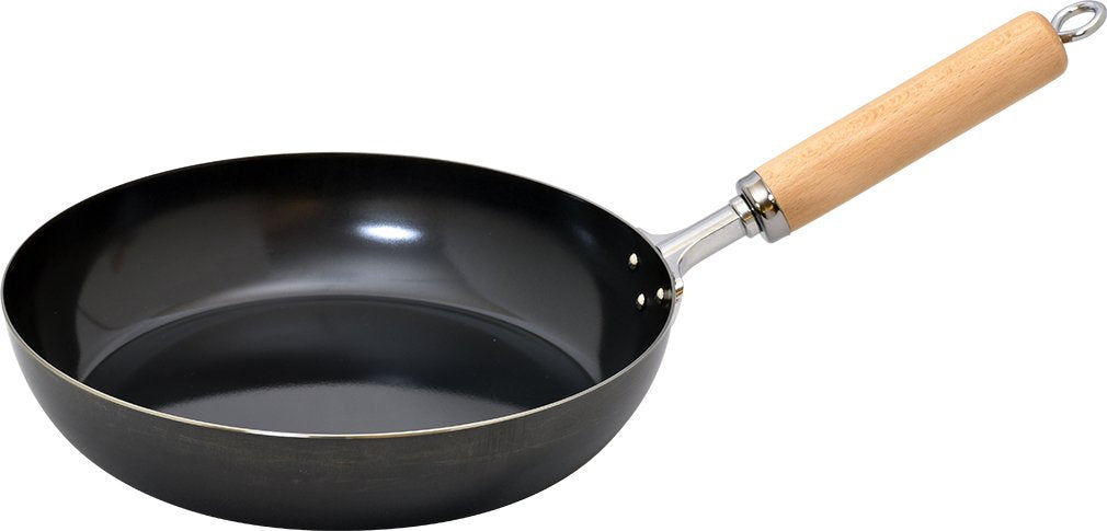 Premium 26cm Iron Black Leather Frying Pan - Japan IH/Gas Compatible - Wahei Freiz