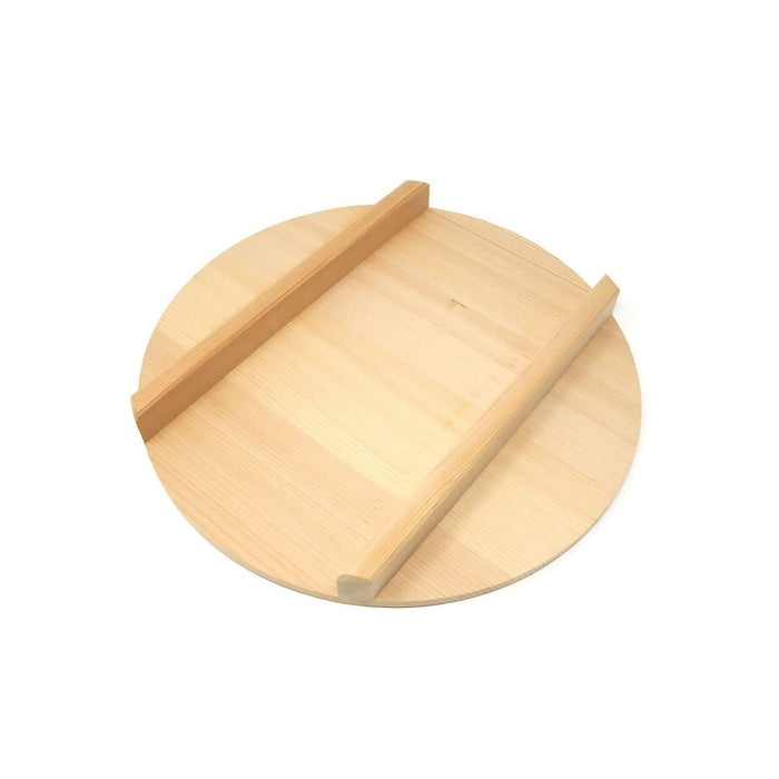 Yamacoh Sawara Cypress Round Wooden Lid - 39cm Hangiri Sushi Rice Mixing Bowl