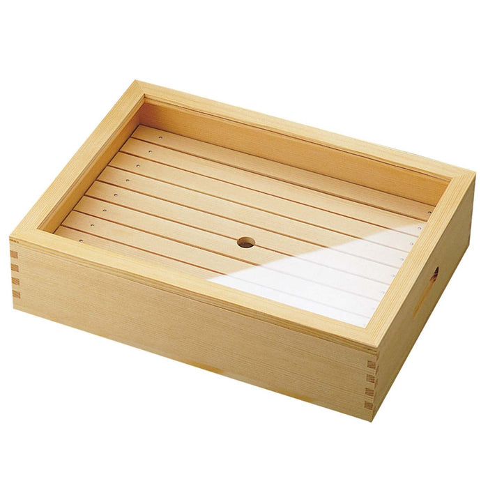 Yamacoh Large Wooden Sushi Neta Case with Acrylic Cover