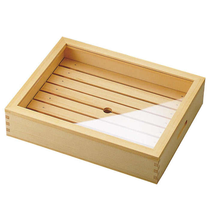 Yamacoh Wooden Sushi Neta Case - Small Size with Acrylic Cover