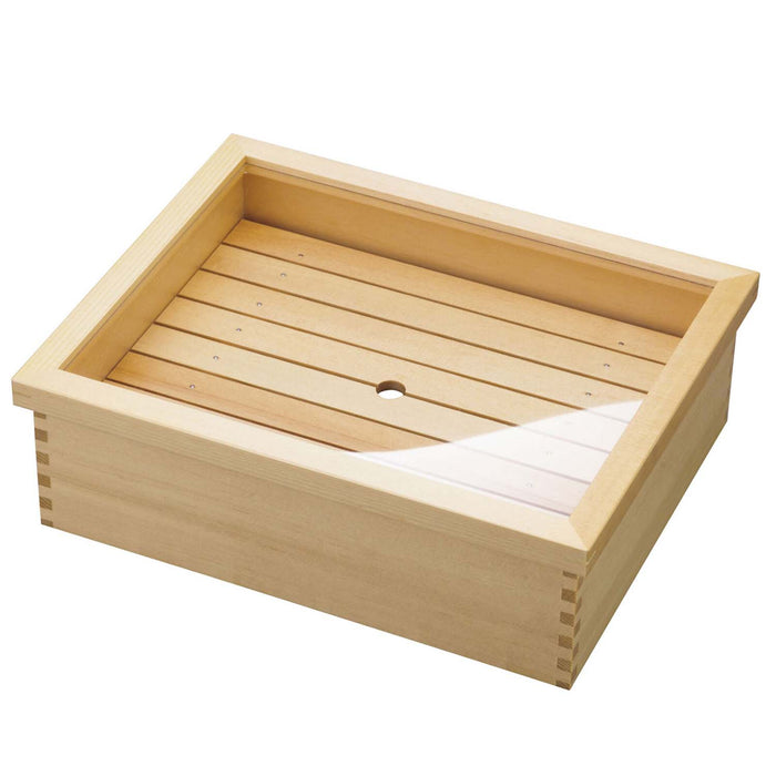 Yamacoh Wooden Sushi Neta Case - Stainless Steel Tray for Small Sushi Pieces