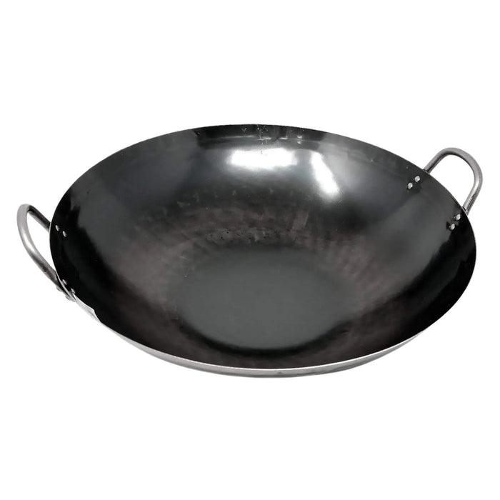 Yamada 27cm Double-Handle Wok - Hammered Iron (1.2mm Thickness)