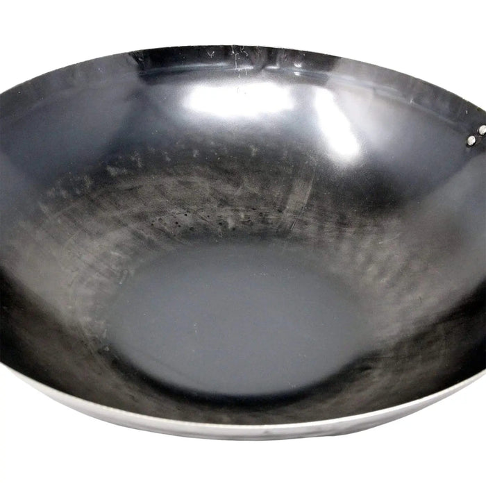 Yamada 36cm Double-Handle Wok - Hammered Iron (1.2mm Thickness)