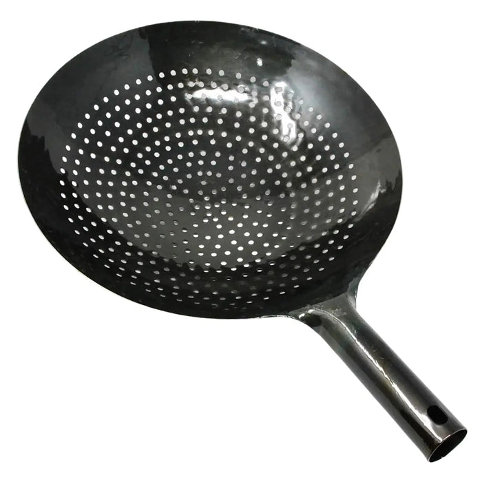 Yamada 33cm Iron Wok Strainer with Hammered Perforations