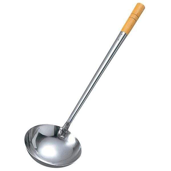 Yamagi Large Stainless Steel Wok Ladle with Wood Handle - User-Friendly Kitchen Tool