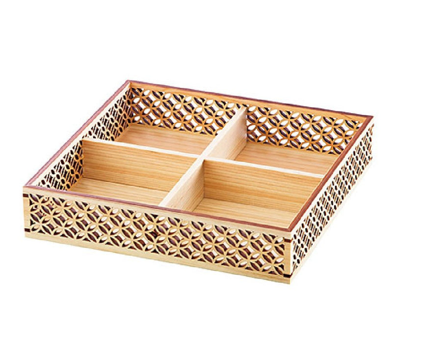 Yamako 27578 Youbi Hinoki Fine-Grained Cloisonne Container - 21X21X4.7Cm