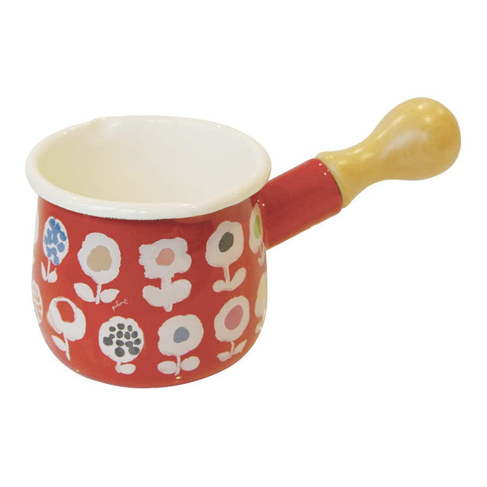 Yutaka Horo Plune Enameled Petit Milk Pan Candy Flower Red - Compact and Stylish Cookware
