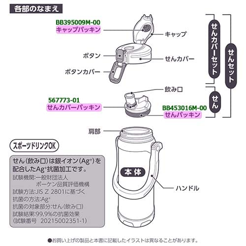 Zojirushi 567773-01 不鏽鋼涼瓶塞蓋