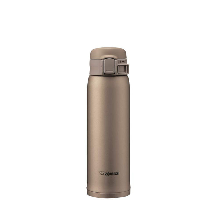 Zojirushi Stainless Steel Water Bottle 480ml - Beige Gold, Cold Insulation, One Touch Open